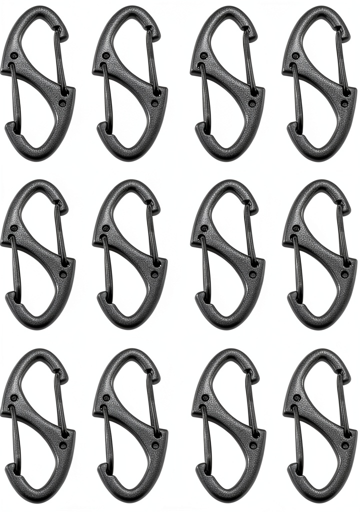 RLECS S-shape spring buckle in black zinc alloy