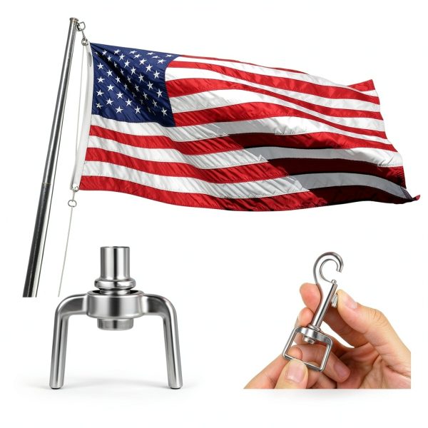 JIEYAO Flag Clips Zinc Alloy 360 Swivel Flagpole Rope Hooks-4