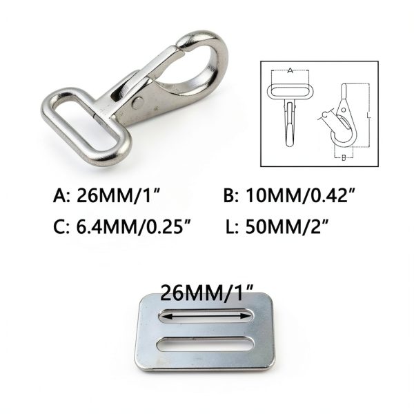 Yantbin Square Ring Snap Hook Heavy Duty Quick Release-2