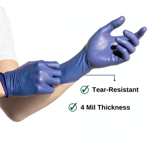 HCS Nitrile Gloves - Dark Purple Disposable Gloves, 250 Box, Large-2