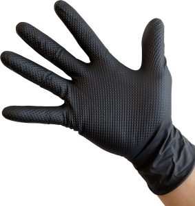 KingSeal UltraBlack-3D Nitrile Exam Gloves, Medical Grade, 6 MIL, Diamond-Texture Grip, Various Sizes and Packs (100 Count)-0