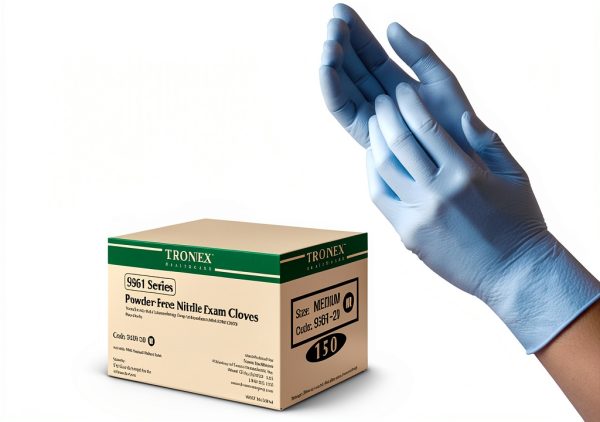 TRONEX 9361 Nitrile Exam Gloves, Chemo Rated, Powder Free, Fingertip Textured, Latex Free, Powder Free, Blue-0
