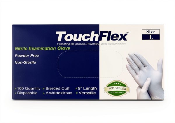 Intco TouchFlex Blue Nitrile Exam Gloves, Chemo-Rated, Powder Free and Latex Free, Violet, Extra Large, Case of 1000-1