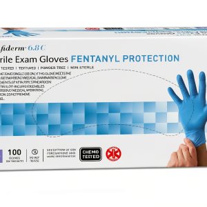 McKesson Confiderm 6.8C Nitrile Exam Gloves, X-Large, 100 Per Box, Chemo Tested, Powder-Free, Fully Textured, Standard Cuff, Ambidextrous, Durable Medical Gloves for High-Tactile Sensitivity-0
