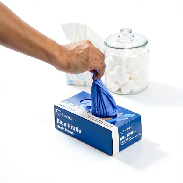 CareStock Blue Nitrile Exam Gloves 200 Count Medium Powder-Free Grade-4