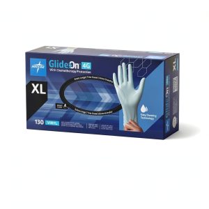 Medline Glide-On 4G Vinyl Exam Gloves Chemotherapy Powder-Free XL-0