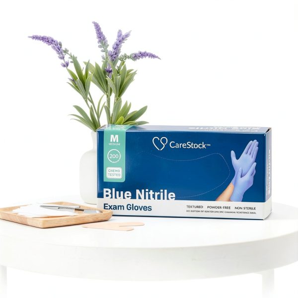 CareStock Blue Nitrile Exam Gloves 200 Count Medium Powder-Free Grade-1