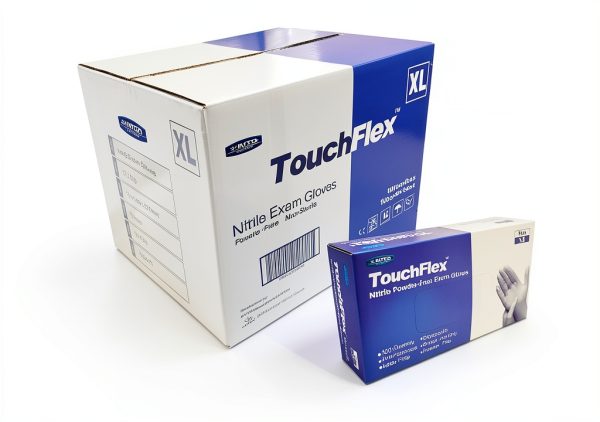 Intco TouchFlex Blue Nitrile Exam Gloves, Chemo-Rated, Powder Free and Latex Free, Violet, Extra Large, Case of 1000-0
