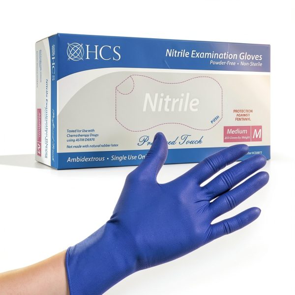 HCS Nitrile Gloves - Dark Purple Disposable Gloves, 250 Box, Large-0