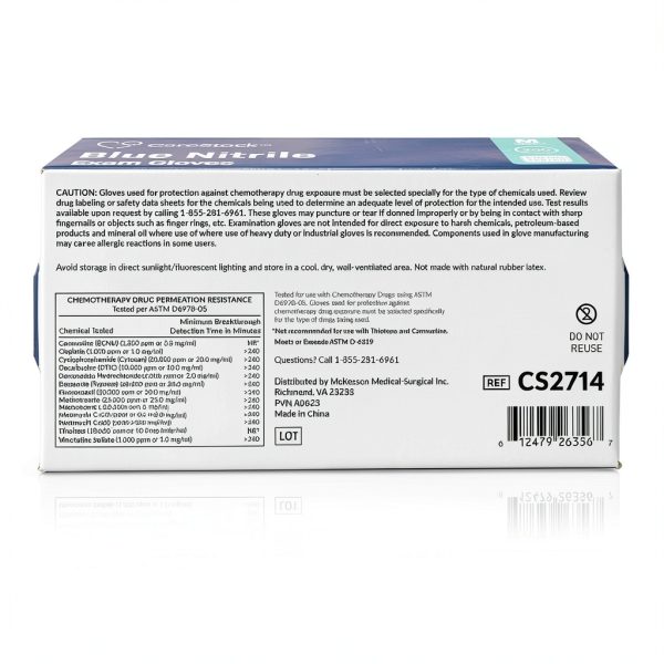 CareStock Blue Nitrile Exam Gloves 200 Count Medium Powder-Free Grade-8
