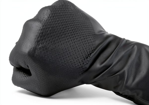 KingSeal UltraBlack nitrile exam gloves 8MIL Diamond Grip 100pcs-1