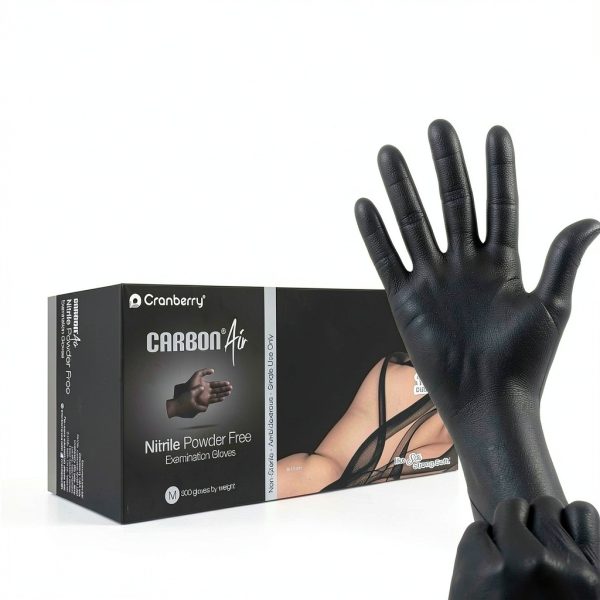 Cranberry USA Black Nitrile Exam Gloves Medium Fentanyl Resistant-0