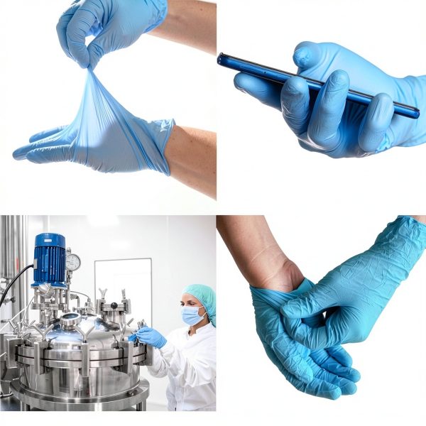 Nitrile Exam Gloves Latex Free Powder Free Blue Long Cuff XL 1000 Pack-3