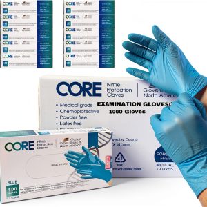 Nitrile Exam Gloves Latex Free Powder Free Blue Long Cuff XL 1000 Pack-0