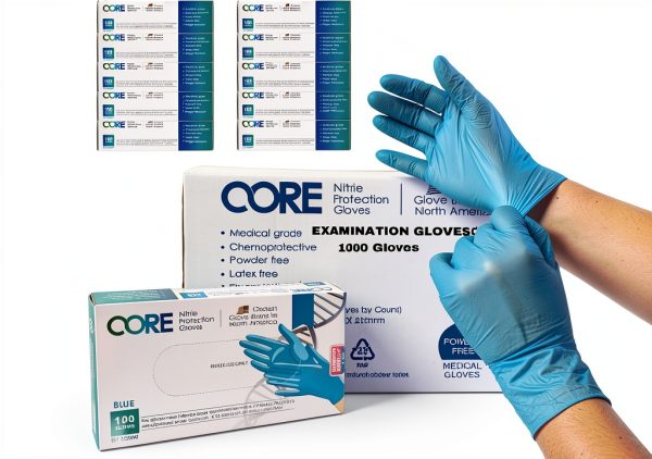 Nitrile Exam Gloves Latex Free Powder Free Blue Long Cuff XL 1000 Pack-0