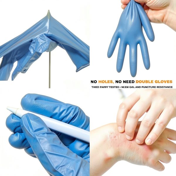 Nitrile Exam Gloves Latex Free Powder Free Blue Long Cuff XL 1000 Pack-2