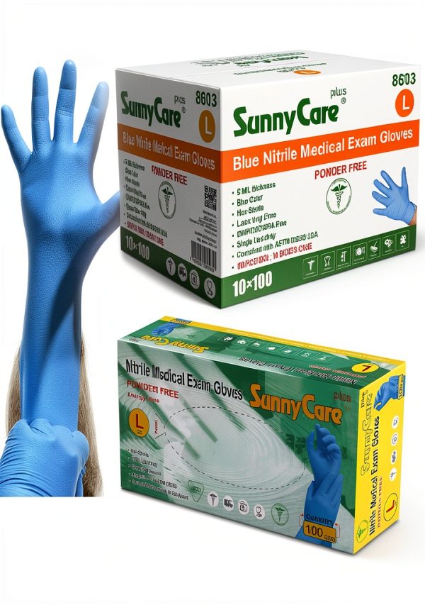 SunnyCare Nitrile Exam Gloves Chemo Rated 5.0 mil Large 1000 per case-0