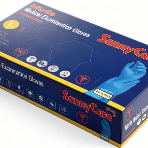 SunnyCare 8203 Blue Nitrile Gloves - Powder Free, Chemo-Rated, Large-0